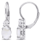 2 CT TGW Opal and Created White Sapphire Earrings in Sterling Silver