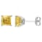 2 1/10 CT TGW Square Citrine Stud Earrings in Sterling Silver