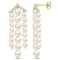 Cultured Pearl and 1/4 CT TGW White Topaz Earrings in 14K Yellow Gold
Over Sterling Silver
