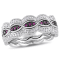 1 5/8 CT TGW Created White Sapphire and Created Ruby Ring Set in
Sterling Silver with BlacK Rhodium