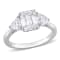 2 3/4 CT TGW Created Moissanite 3-Stone Ring in Sterling Silver