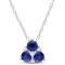 1 1/2 CT TGW Created Blue and White Sapphire 3-Stone Pendant with Chain
in Sterling Silver
