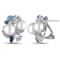 3 1/2 CT TGW Created White Sapphire, Multicolor Topaz and Cultured Pearl
Earrings in Sterling Silver