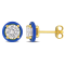 1 3/8 CT TGW Moissanite with Blue Enamel Solitaire Stud Earrings in
Yellow Plated Sterling Silver