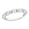 3.5-4MM Freshwater Cultured Pearl and 1/8 CT TGW White Topaz Semi
Eternity Ring in Sterling Silver