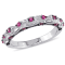 1/3 CT TGW Created Ruby and Diamond Vintage Anniversary Ring in 10K
White Gold with BlacK Rhodium