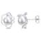 7.5-8MM Freshwater Cultured Pearl and Created White Sapphire Floral Stud
Earrings in Sterling Silver