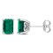 1 4/5 CT TGW Octagon Created Emerald Stud Earrings in Sterling Silver