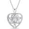 1 1/4 CTW White Topaz Heart Locket Pendant with Chain in Sterling Silver