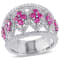 3 CT TGW Created Ruby and Created White Sapphire Floral Vintage Ring in
Sterling Silver