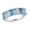 2 1/2 CT TGW Sky Blue, London Blue and Swiss Blue Topaz Ring in Sterling Silver