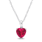 2 4/5 CT TGW Created Ruby Solitaire Pendant with Chain in Sterling Silver