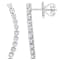 7/8 CT TW Diamond Curved Line Earrings in 14K White Gold
