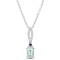 1 CT TGW Aquamarine, Blue Sapphire and 1/10 CT TDW Diamond Necklace in
Sterling Silver
