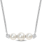 6-7.5MM Freshwater Cultured Pearl and 1/5 CT TGW Topaz Bar Necklace in
Sterling Silver