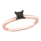 1/2 ct Black Diamond Solitaire Engagement Ring in 14K Rose Gold