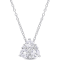1 1/2 CT TGW Created White Sapphire Drop Pendant with Chain in Sterling Silver