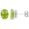 3 4/5 CT TGW Oval Peridot Stud Earrings in Sterling Silver