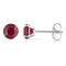 1 3/8 CT TGW Ruby Stud Earrings in 14K White Gold