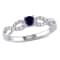 1/5 CT TGW Created Blue Sapphire and 1/10 CT TW Diamnond Infinity Ring
in Sterling Silver