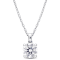 1 4/5 CT DEW Created Moissanite Solitaire Pendant with Chain in Sterling Silver