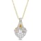 2 7/8 CT TGW Created White Sapphire Halo Heart Pendant With Chain in
Yellow Plated Sterling Silver