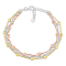 Multi-Strand Bracelet in 3-Tone 18k Gold Over Sterling Silver