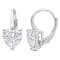 4 CT DEW Created Moissanite Heart Leverback Earrings in Sterling Silver