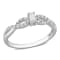 1/5 CT TGW Created White Sapphire and 1/10 CT TW Diamond Open Infinity
Ring in Sterling Silver