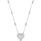 2.07 CT DEW Created Moissanite Halo Station Necklace in Sterling Silver