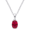 1 1/4 CT TGW Created Ruby Solitaire Pendant with Chain in Sterling Silver