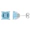 6 CT TGW Square Sky Blue Topaz Stud Earrings in Sterling Silver