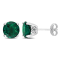 3 3/4 CT TGW Created Emerald Stud Earrings in Sterling Silver