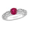 1 3/8 CT TGW Created Ruby Created White Sapphire and Diamond Accent Ring
in 10K White Gold