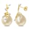 12-12.5MM Golden South Sea Cultured Pearl and Diamond Accent Earrings in
14K Yellow Gold