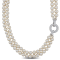 7-8 MM Freshwater Cultured Pearl 2-Strand Necklace with Cubic Zirconia
Sterling Silver Clasp