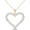 2 2/5 CT DEW Created Moissanite Heart Pendant with Chain in Yellow
Plated Sterling Silver