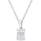 1 CT DEW Created Moissanite Solitaire Pendant with Chain in Sterling Silver