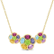 5 3/4 CT TGW Mixed Gemstone Flower Yellow Plated Sterling Silver Pendant
With Chain