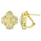 3 1/4 CT TGW Green Quartz Floral Earrings in 18k Yellow Gold Over
Sterling Silver