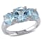 4 3/8 CT TGW Blue Topaz 3-Stone Ring in Sterling Silver