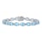 28 1/2 CT TGW Oval-Cut Sky-Blue Topaz Tennis Bracelet in Sterling Silver
