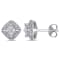 1/4 CT TW Princess Cut Diamond Cluster Stud Earrings in 10k White Gold