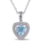 1 CT TGW Sky Blue Topaz and Diamond Accent Heart Pendant with Chain in
Sterling Silver