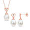 8-9MM South Sea Cultured Pearl & White Topaz Earrings and Pendant
Set in Rose Plated Sterling Silver