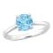 1 3/5 CTW Sky Blue Topaz Solitaire Ring in Sterling Silver
