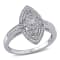 1/4 CT TW Diamond Vintage Marquise Shaped Halo Ring in Sterling Silver