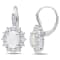 3 7/8 CT TGW Opal, White Topaz and Diamond Halo Leverback Earrings in
Sterling Silver