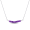 3/4ctw Amethyst Bead Bar Necklace in Sterling Silver