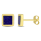 1ctw Lapis Square Stud Earrings in 18K Yellow Gold Over Sterling Silver